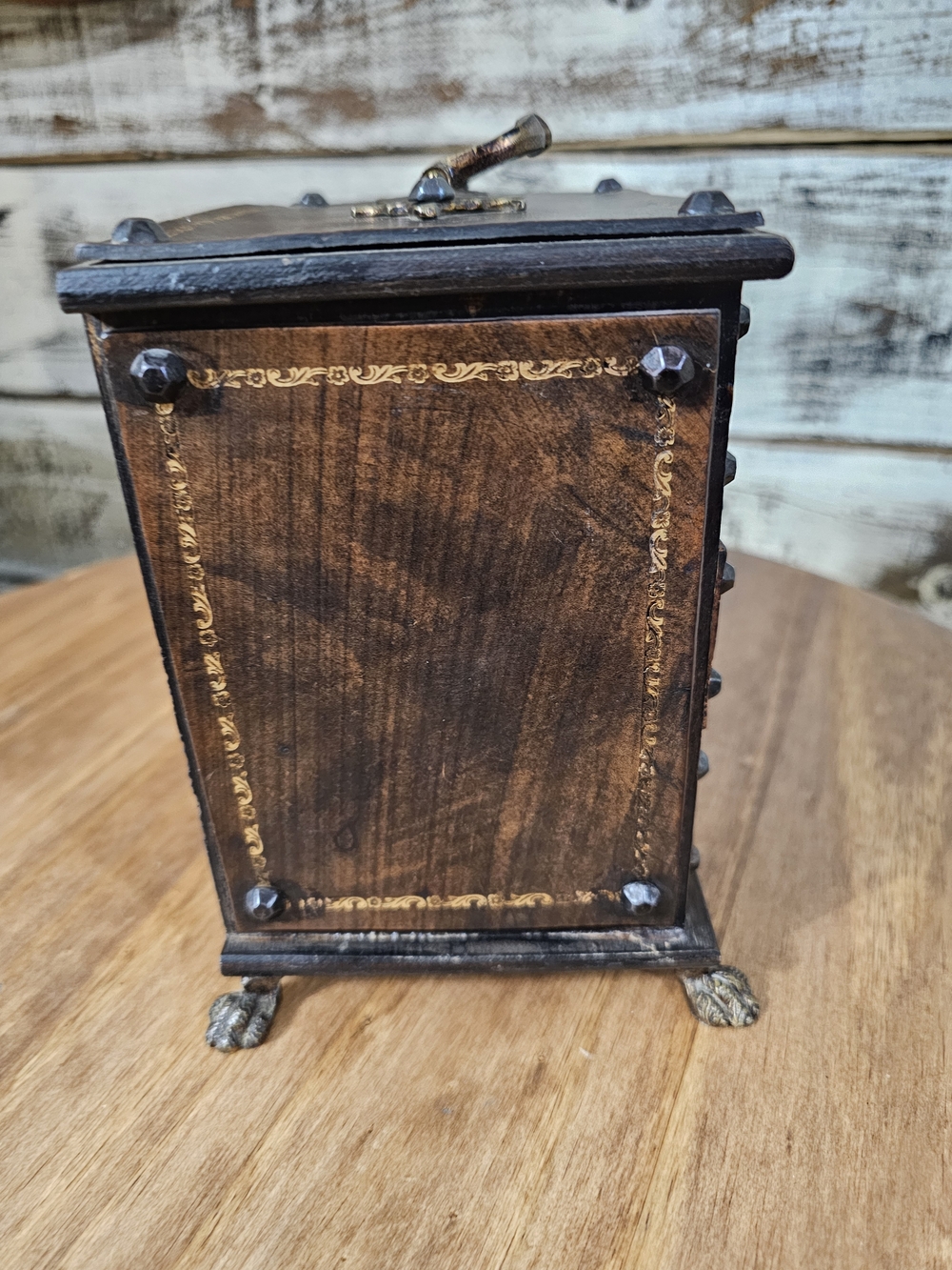 "Vintage" Antique-Style Unique Wooden Jewelry Organizer with Three Drawers - Picture 6 of 13